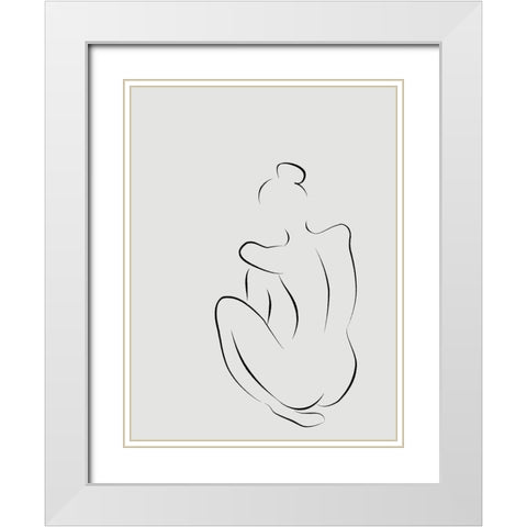 Figure I White Poster White Modern Wood Framed Art Print with Double Matting by Urban Road