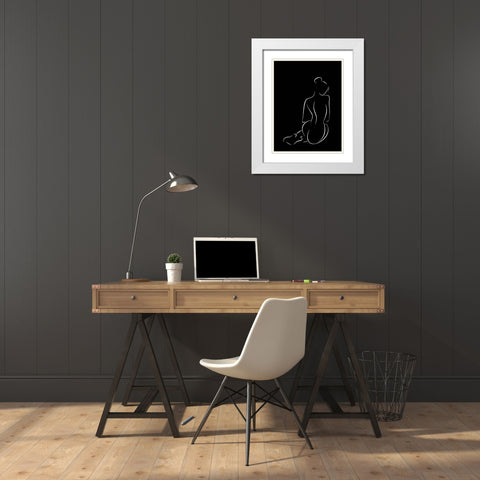 Figure II Black Poster White Modern Wood Framed Art Print with Double Matting by Urban Road