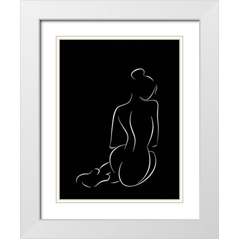 Figure II Black Poster White Modern Wood Framed Art Print with Double Matting by Urban Road