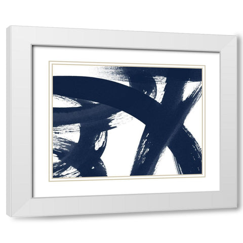 Changing Lanes - Evening Ink White Modern Wood Framed Art Print with Double Matting by Urban Road