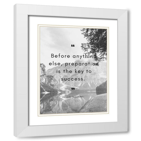 Alexander Graham Bell Quote: Key to Success White Modern Wood Framed Art Print with Double Matting by ArtsyQuotes