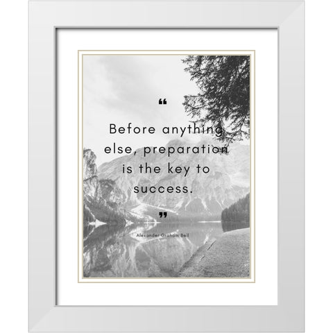 Alexander Graham Bell Quote: Key to Success White Modern Wood Framed Art Print with Double Matting by ArtsyQuotes