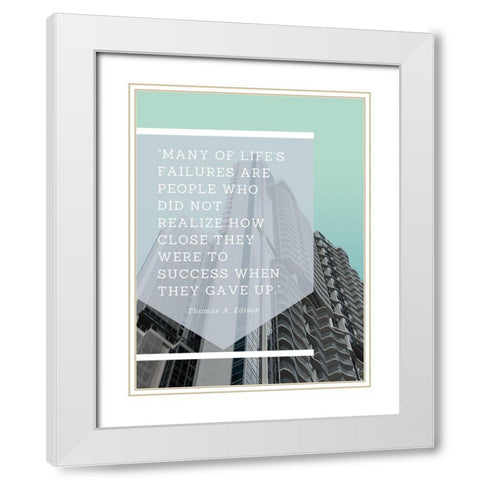 Thomas Edison Quote: How Close White Modern Wood Framed Art Print with Double Matting by ArtsyQuotes