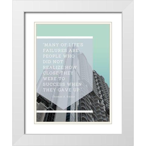 Thomas Edison Quote: How Close White Modern Wood Framed Art Print with Double Matting by ArtsyQuotes