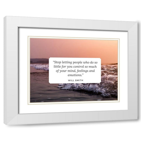 Will Smith Quote: Feelings and Emotions White Modern Wood Framed Art Print with Double Matting by ArtsyQuotes