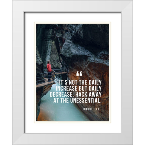 Bruce Lee Quote: Hack Away White Modern Wood Framed Art Print with Double Matting by ArtsyQuotes