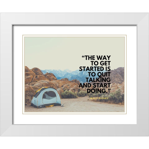 Walt Disney Quote: The Way White Modern Wood Framed Art Print with Double Matting by ArtsyQuotes