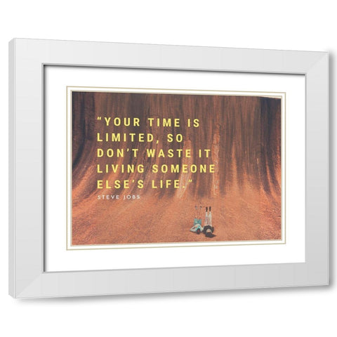 Steve Jobs Quote: Dont Waste It White Modern Wood Framed Art Print with Double Matting by ArtsyQuotes