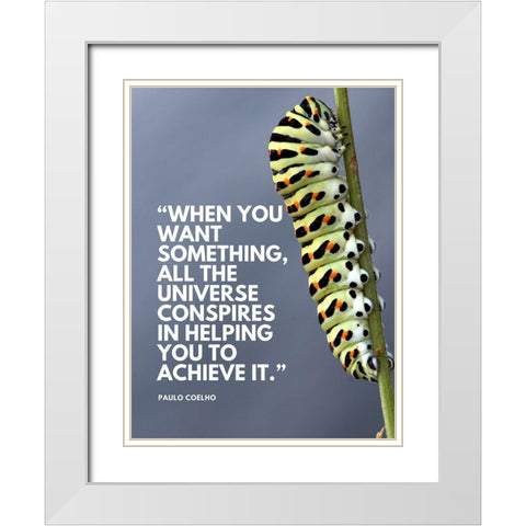 Paulo Coelho Quote: Want Something White Modern Wood Framed Art Print with Double Matting by ArtsyQuotes