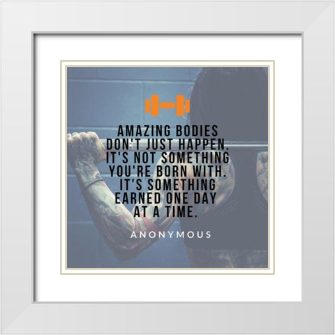 Artsy Quotes Quote: Earned One Day at a Time White Modern Wood Framed Art Print with Double Matting by ArtsyQuotes