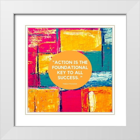 Pablo Picasso Quote: Foundational Key White Modern Wood Framed Art Print with Double Matting by ArtsyQuotes