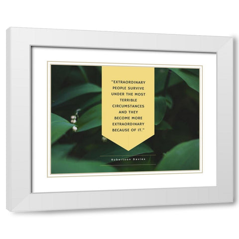 Robertson Davies Quote: Extraordinary People White Modern Wood Framed Art Print with Double Matting by ArtsyQuotes