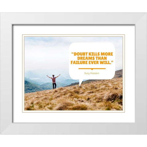 Suzy Kassem Quote: Failure White Modern Wood Framed Art Print with Double Matting by ArtsyQuotes