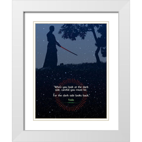 Yoda Quote: Careful You Must Be White Modern Wood Framed Art Print with Double Matting by ArtsyQuotes