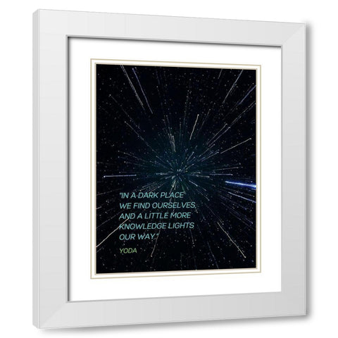 Yoda Quote: Knowledge Lights Our Way White Modern Wood Framed Art Print with Double Matting by ArtsyQuotes