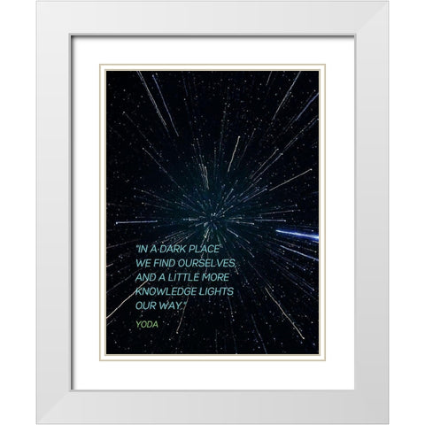 Yoda Quote: Knowledge Lights Our Way White Modern Wood Framed Art Print with Double Matting by ArtsyQuotes