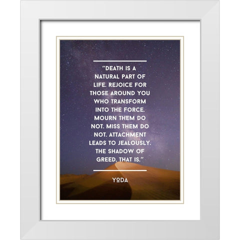 Yoda Quote: Rejoice White Modern Wood Framed Art Print with Double Matting by ArtsyQuotes