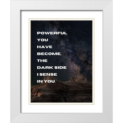 Yoda Quote: Powerful White Modern Wood Framed Art Print with Double Matting by ArtsyQuotes