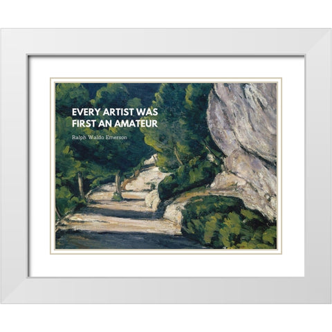 Ralph Waldo Emerson Quote: Every Artist White Modern Wood Framed Art Print with Double Matting by ArtsyQuotes