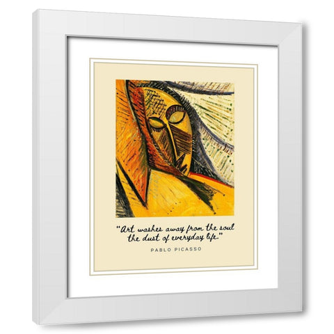 Pablo Picasso Quote: Everyday Life White Modern Wood Framed Art Print with Double Matting by ArtsyQuotes