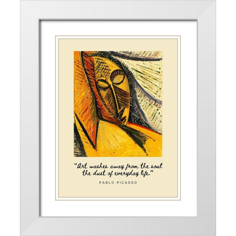 Pablo Picasso Quote: Everyday Life White Modern Wood Framed Art Print with Double Matting by ArtsyQuotes