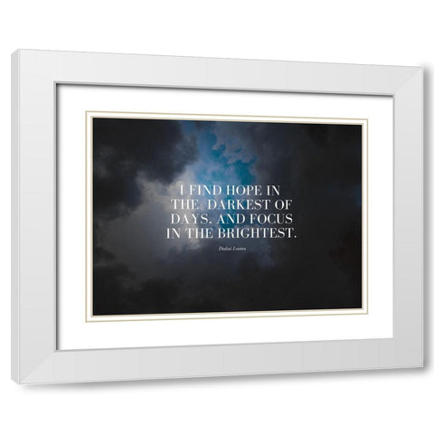 Dalai Lama Quote: I Find Hope White Modern Wood Framed Art Print with Double Matting by ArtsyQuotes