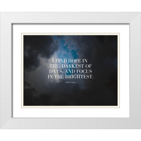 Dalai Lama Quote: I Find Hope White Modern Wood Framed Art Print with Double Matting by ArtsyQuotes