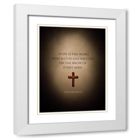 Victor Hugo Quote: Hope White Modern Wood Framed Art Print with Double Matting by ArtsyQuotes