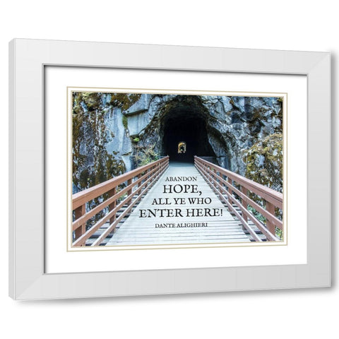 Dante Alighieri Quote: All Hope Abandon White Modern Wood Framed Art Print with Double Matting by ArtsyQuotes