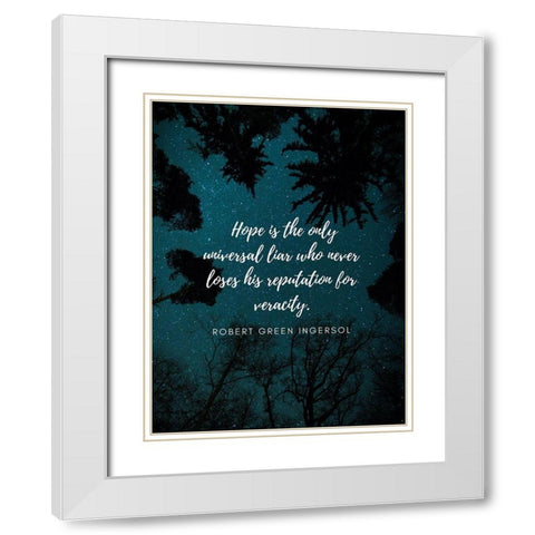 Robert Green Ingersoll Quote: Universal Liar White Modern Wood Framed Art Print with Double Matting by ArtsyQuotes