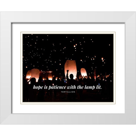 Tertullian Quote: Hope is Patience White Modern Wood Framed Art Print with Double Matting by ArtsyQuotes