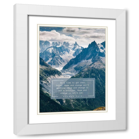 Herman Cain Quote: Hope and Change White Modern Wood Framed Art Print with Double Matting by ArtsyQuotes