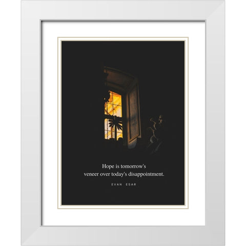 Evan Esar Quote: Todays Disappointment White Modern Wood Framed Art Print with Double Matting by ArtsyQuotes