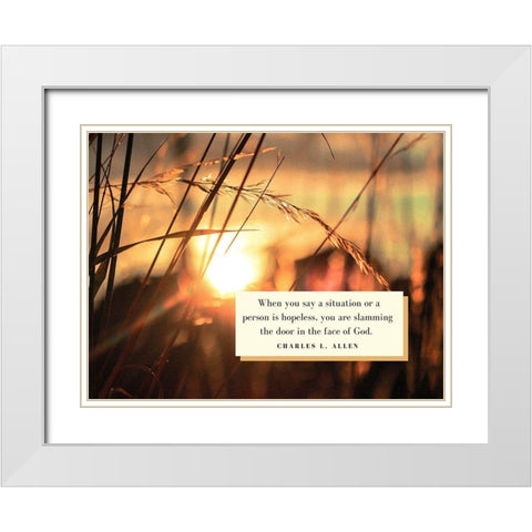 Charles L. Allen Quote: Slamming the Door White Modern Wood Framed Art Print with Double Matting by ArtsyQuotes