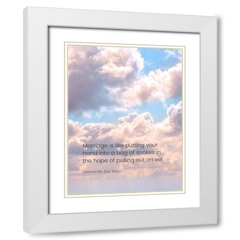 Leonardo Da Vinci Quote: Marriage White Modern Wood Framed Art Print with Double Matting by ArtsyQuotes