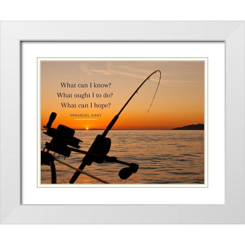 Immanuel Kant Quote: What Can I Know White Modern Wood Framed Art Print with Double Matting by ArtsyQuotes