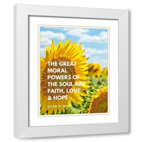 Ellen G. White Quote: Great Moral Powers White Modern Wood Framed Art Print with Double Matting by ArtsyQuotes