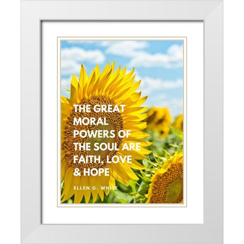 Ellen G. White Quote: Great Moral Powers White Modern Wood Framed Art Print with Double Matting by ArtsyQuotes