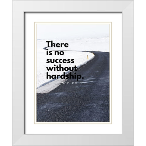 Sophocles Quote: Hardship White Modern Wood Framed Art Print with Double Matting by ArtsyQuotes