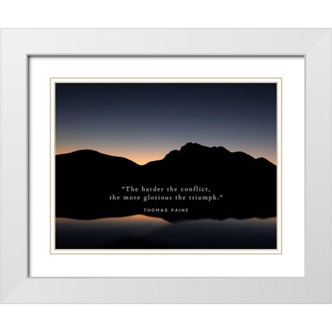 Thomas Paine Quote: Conflict White Modern Wood Framed Art Print with Double Matting by ArtsyQuotes