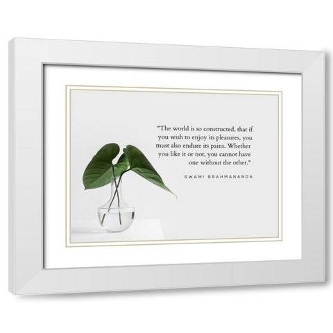 Swami Brahmananda Quote: Endure its Pains White Modern Wood Framed Art Print with Double Matting by ArtsyQuotes