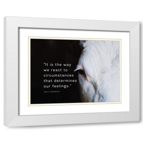 Dale Carnegie Quote: Our Feelings White Modern Wood Framed Art Print with Double Matting by ArtsyQuotes