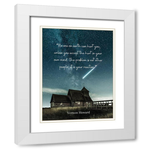 Vernon Howard Quote: It is Your Reaction White Modern Wood Framed Art Print with Double Matting by ArtsyQuotes