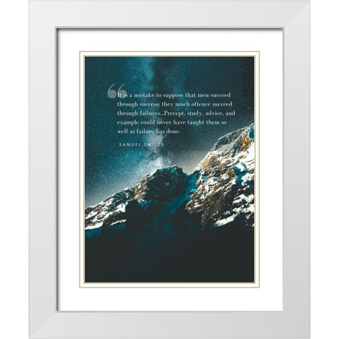 Samuel Smiles Quote: Succeed Through Success White Modern Wood Framed Art Print with Double Matting by ArtsyQuotes