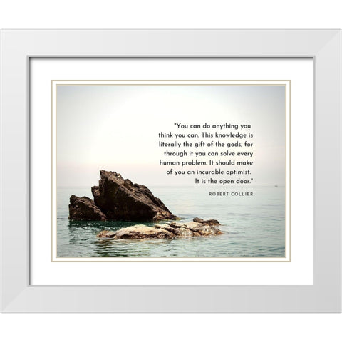 Robert Collier Quote: Gift of the Gods White Modern Wood Framed Art Print with Double Matting by ArtsyQuotes