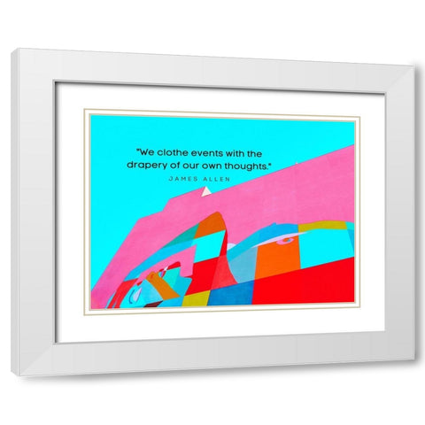 James Allen Quote: Our Thoughts White Modern Wood Framed Art Print with Double Matting by ArtsyQuotes