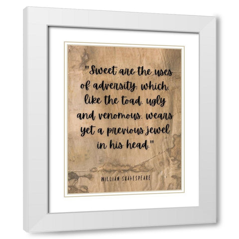William Shakespeare Quote: Ugly and Venomous White Modern Wood Framed Art Print with Double Matting by ArtsyQuotes