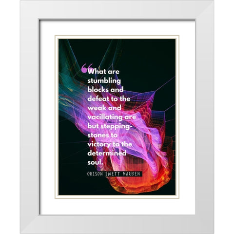 Orison Swett Marden Quote: Stumbling Blocks White Modern Wood Framed Art Print with Double Matting by ArtsyQuotes