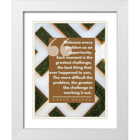 Grace Speare Quote: Each Moment White Modern Wood Framed Art Print with Double Matting by ArtsyQuotes