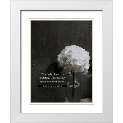 Michel Quoist Quote: The Body of Man White Modern Wood Framed Art Print with Double Matting by ArtsyQuotes